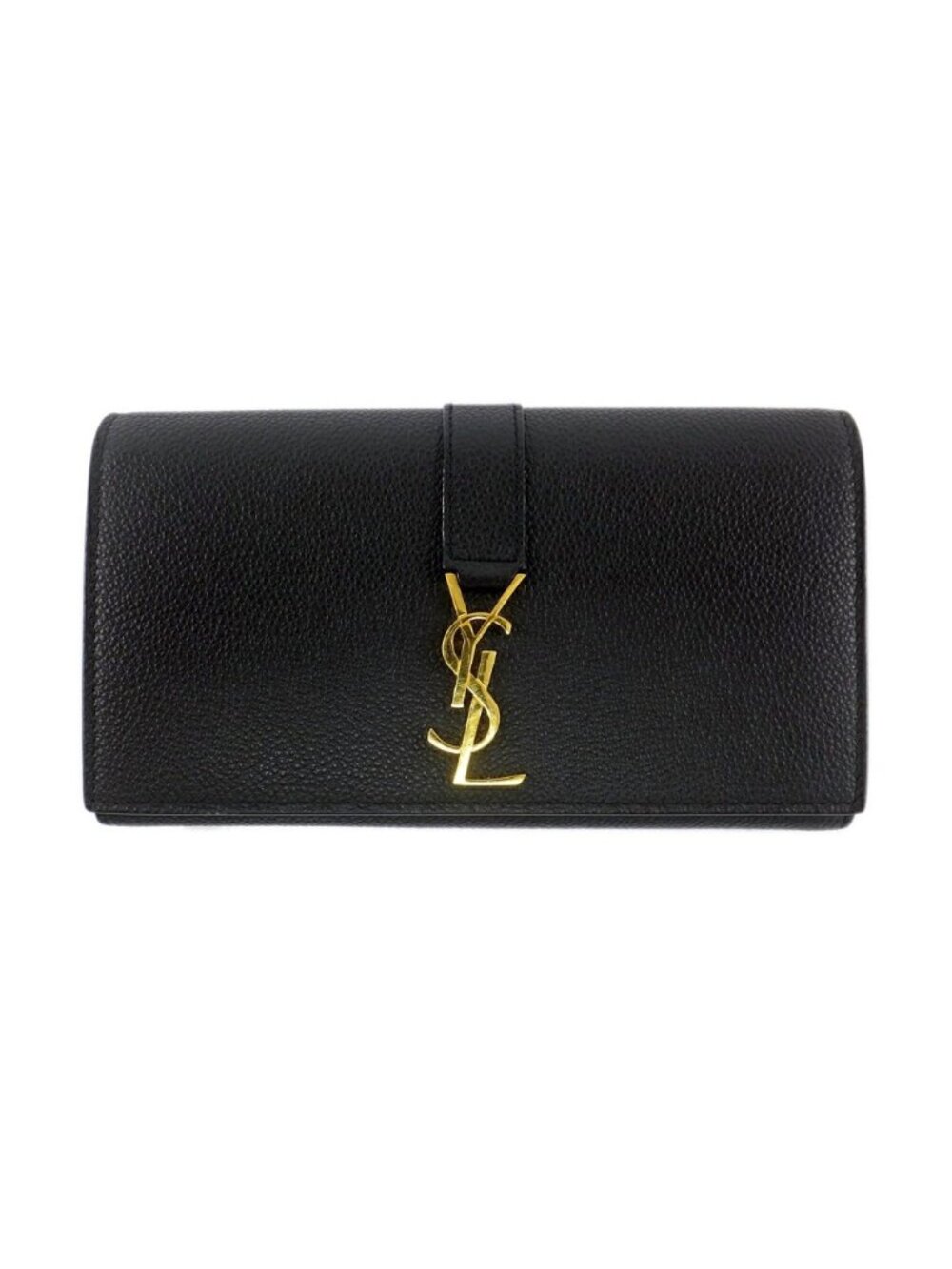 Saint Laurent Ten YSL Line Large Flap Wallet Gold Black - Picture 1 of 10
